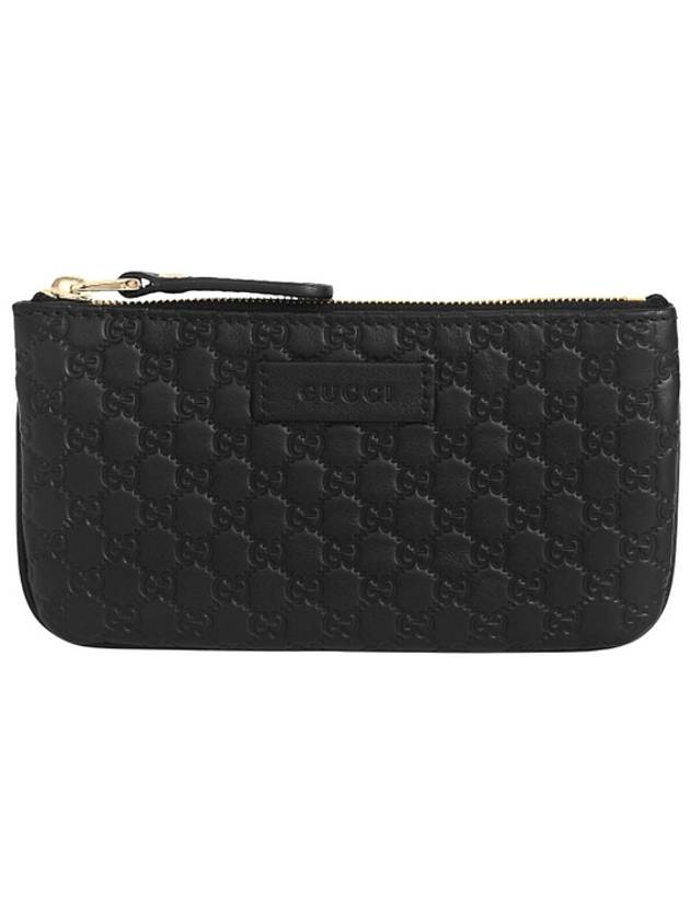 Luxury Gucci Trending 2025 Micro Ssima Logo Coin Purse Black