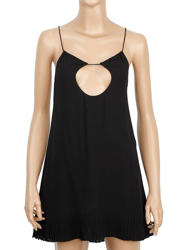 Luxury Saint Laurent Backless Viscose Short Dress Black