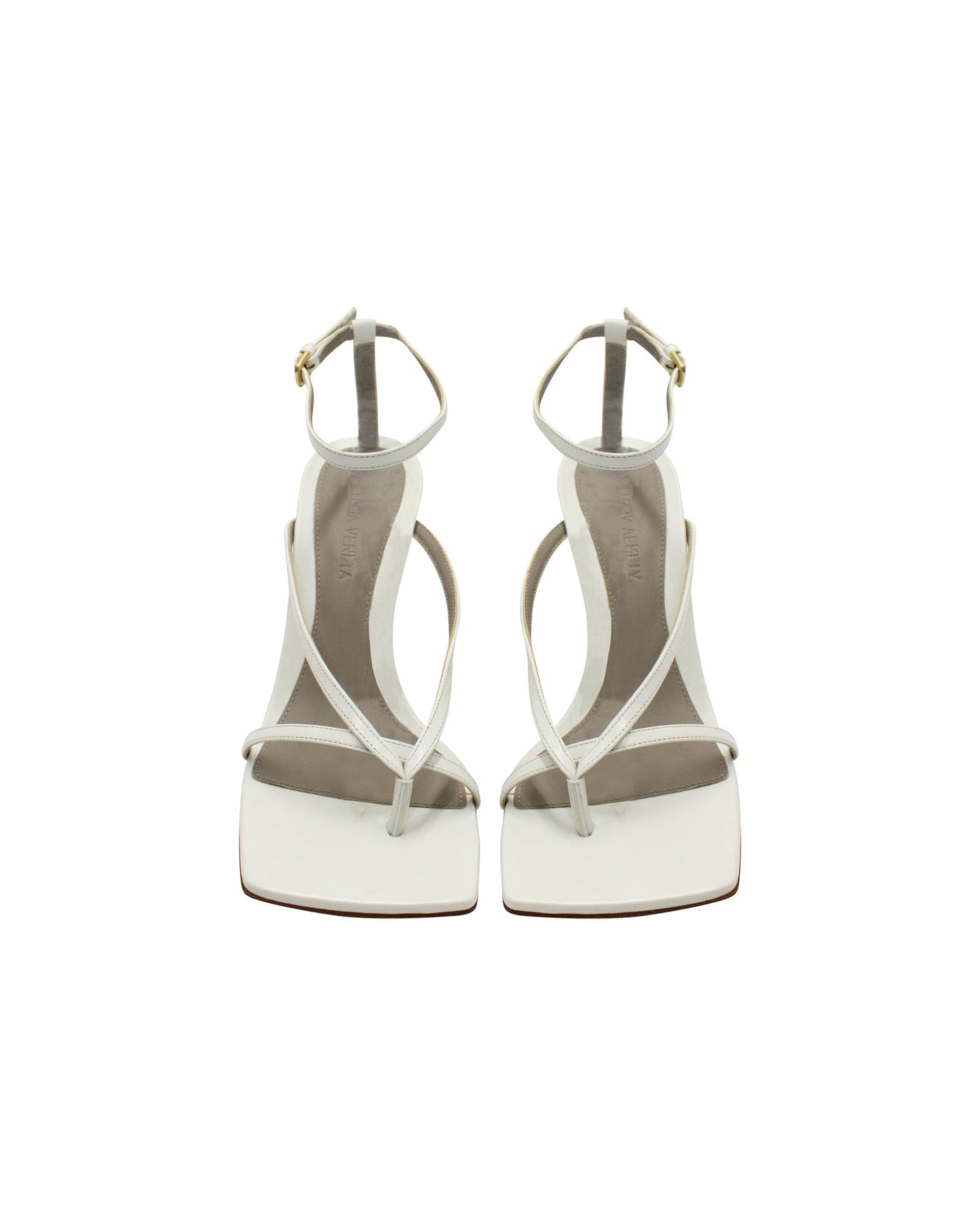 Luxury Bottega Veneta Stretch Ankle Strap Sandals in White Leather
