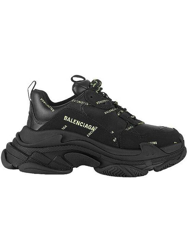 Luxury Balenciaga All Over Triple S Low Top Sneakers Black