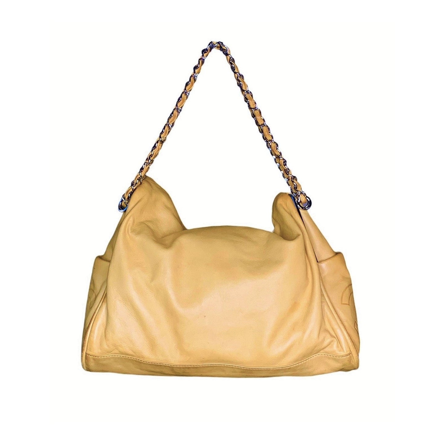 Luxury Chanel Ultra Soft Beige Lambskin Hobo