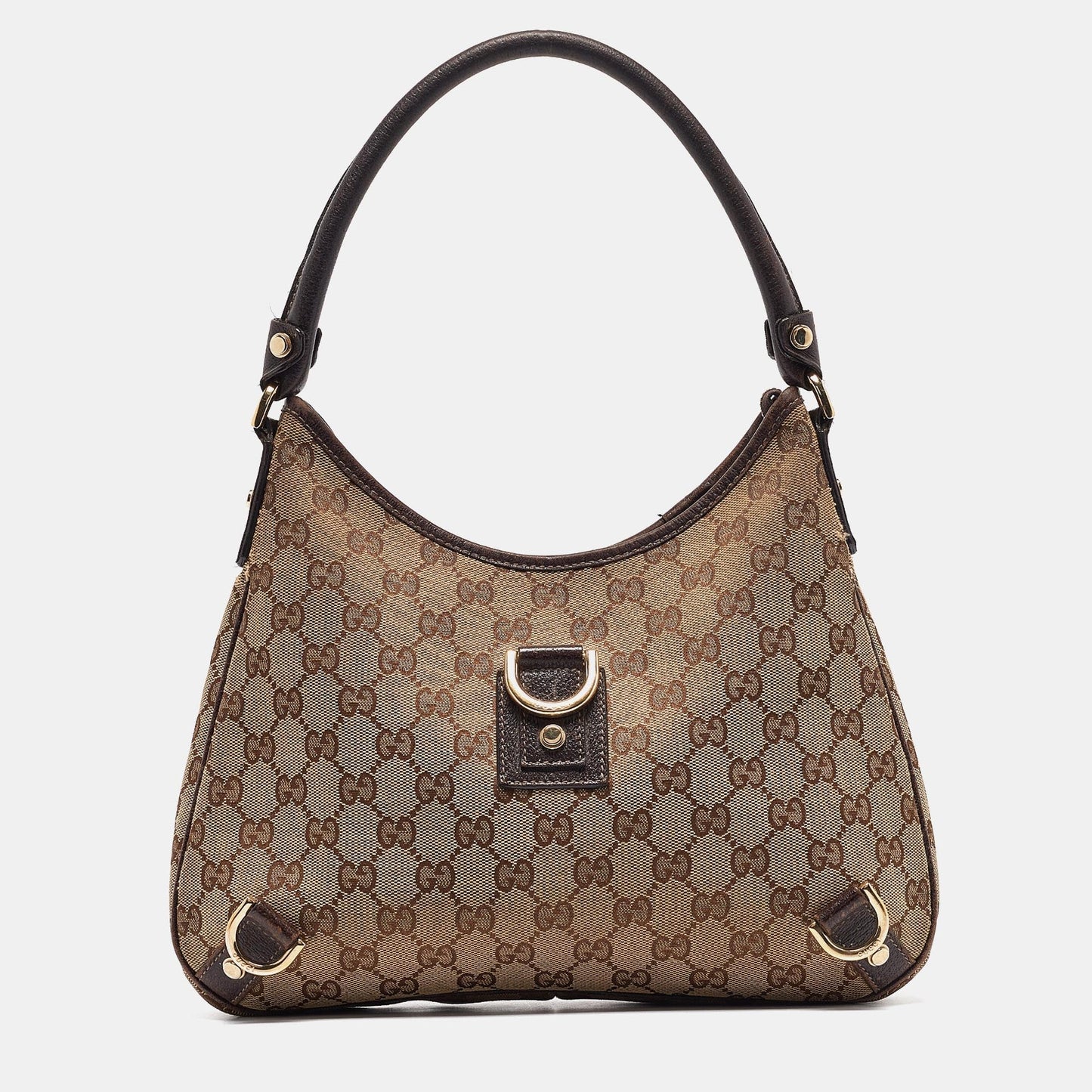 Luxury Gucci Trending 2025 Beige/brown Gg Canvas And Leather Small Abbey D Ring Hobo