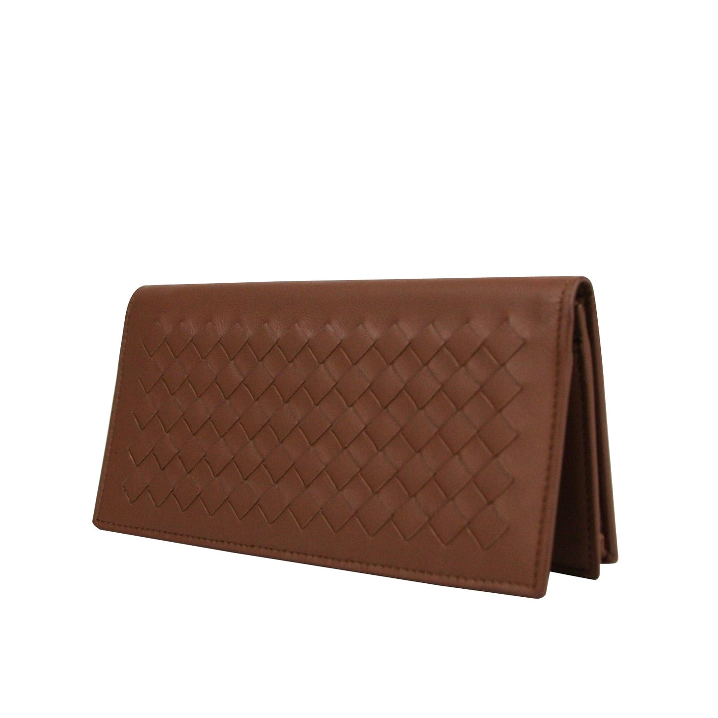 Luxury Bottega Veneta Men's Woven Leather Long Bifold Wallet