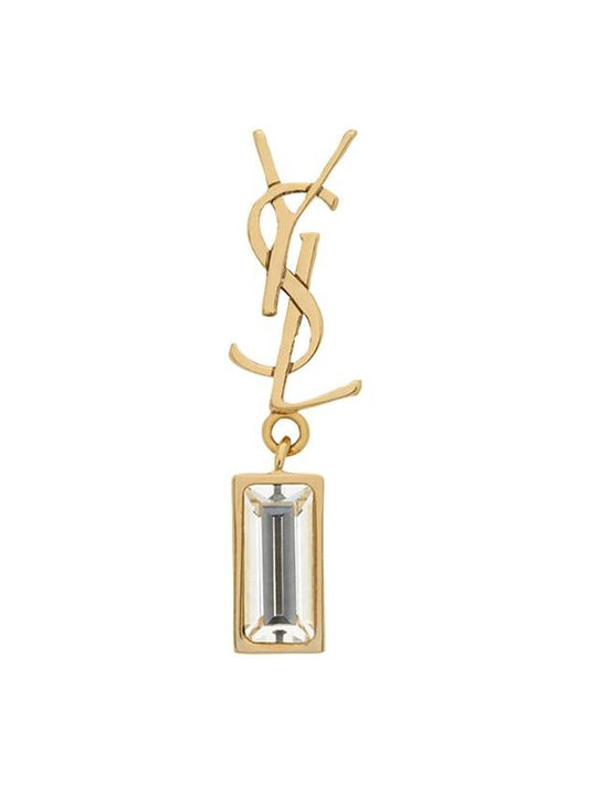 Luxury Saint Laurent Monogram Logo Earrings Gold