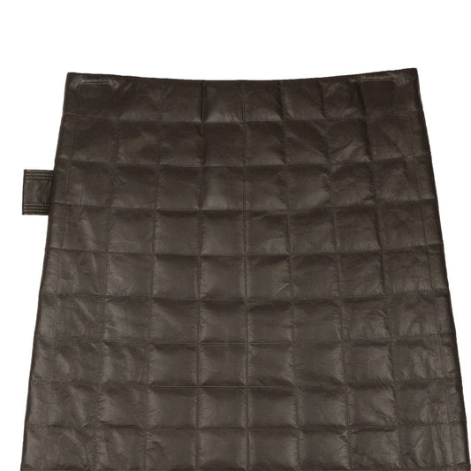 NWT Luxury Bottega Veneta Chocolate Brown Checkered Leather Skirt
