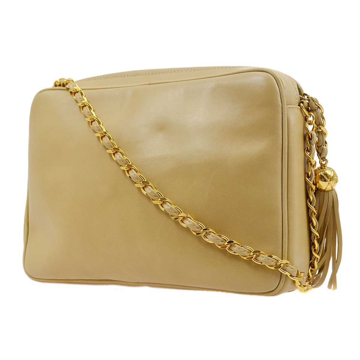 Luxury Chanel 1994-1996 Triple CC Camera Bag Small Beige Lambskin