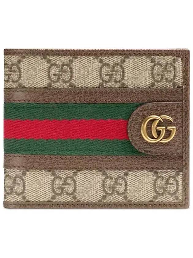 Luxury Gucci Trending 2025 Ophidia GG Half Wallet Beige Ebony