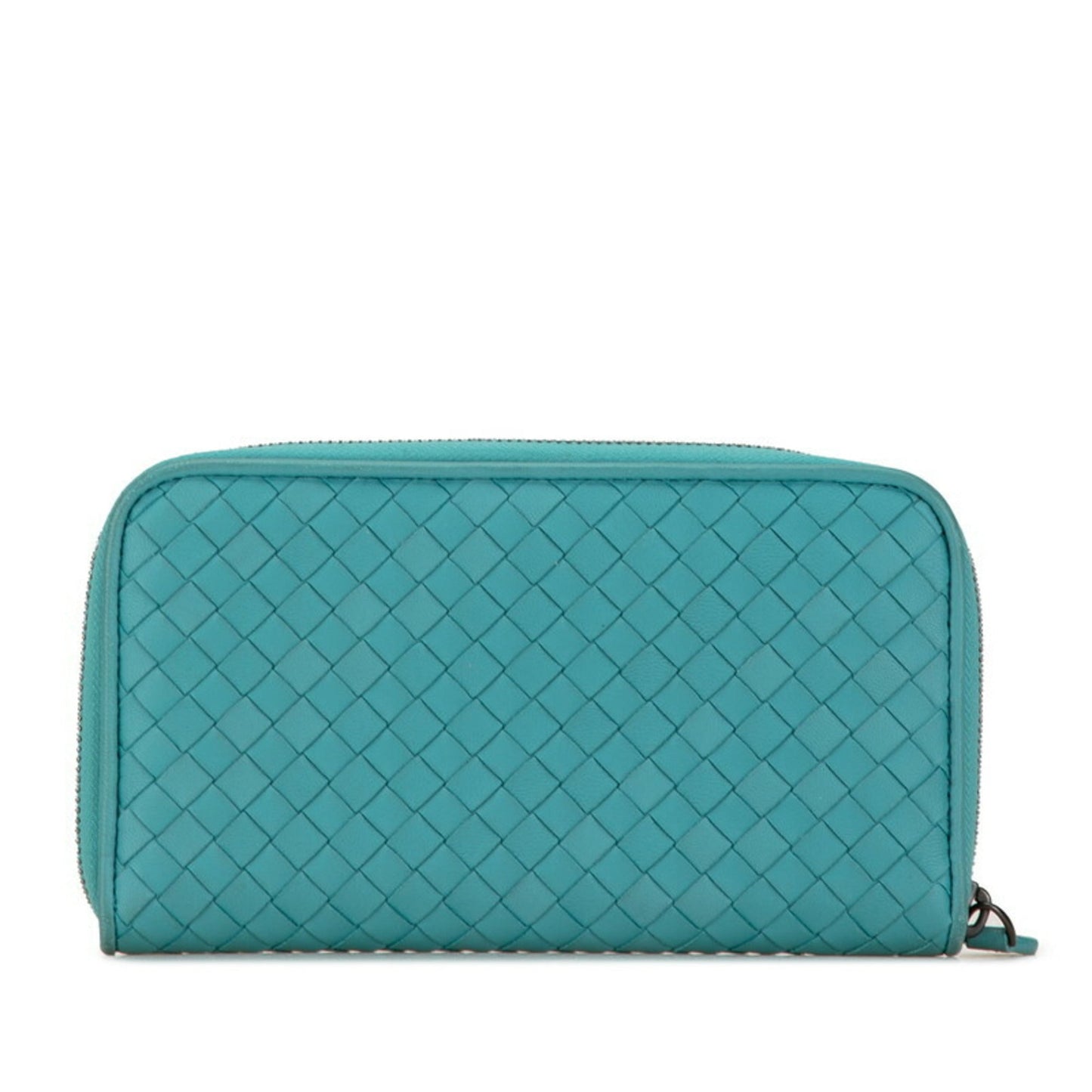 Luxury Bottega Veneta  blue Leather Long Wallet (Bi-Fold) ()