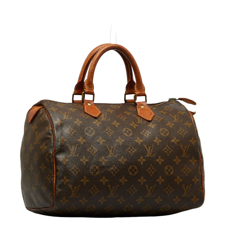 Louis Vuitton Monogram Speedy 30 Handbag M41526 Brown PVC Leather  Louis Vuitton