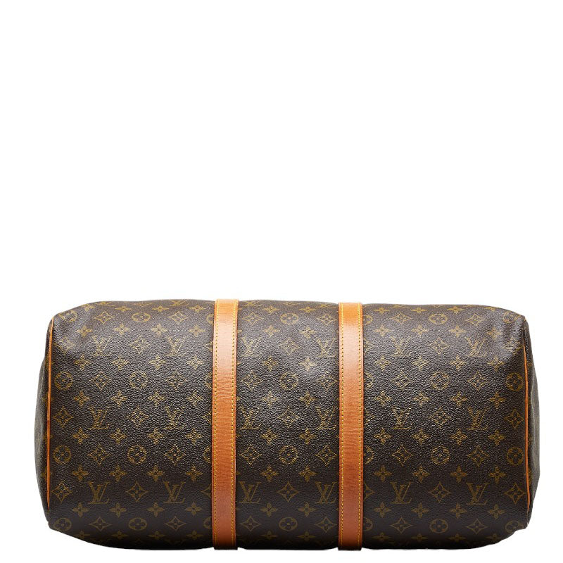 Louis Vuitton Monogram Keepall 50 Boston Bag M41426 Brown PVC Leather  Louis Vuitton