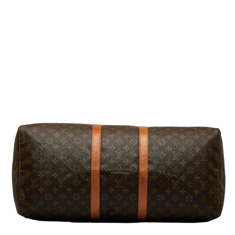 Louis Vuitton Monogram Keepall 55 Boston Bag Travel Bag M41424 Brown PVC Leather  Louis Vuitton