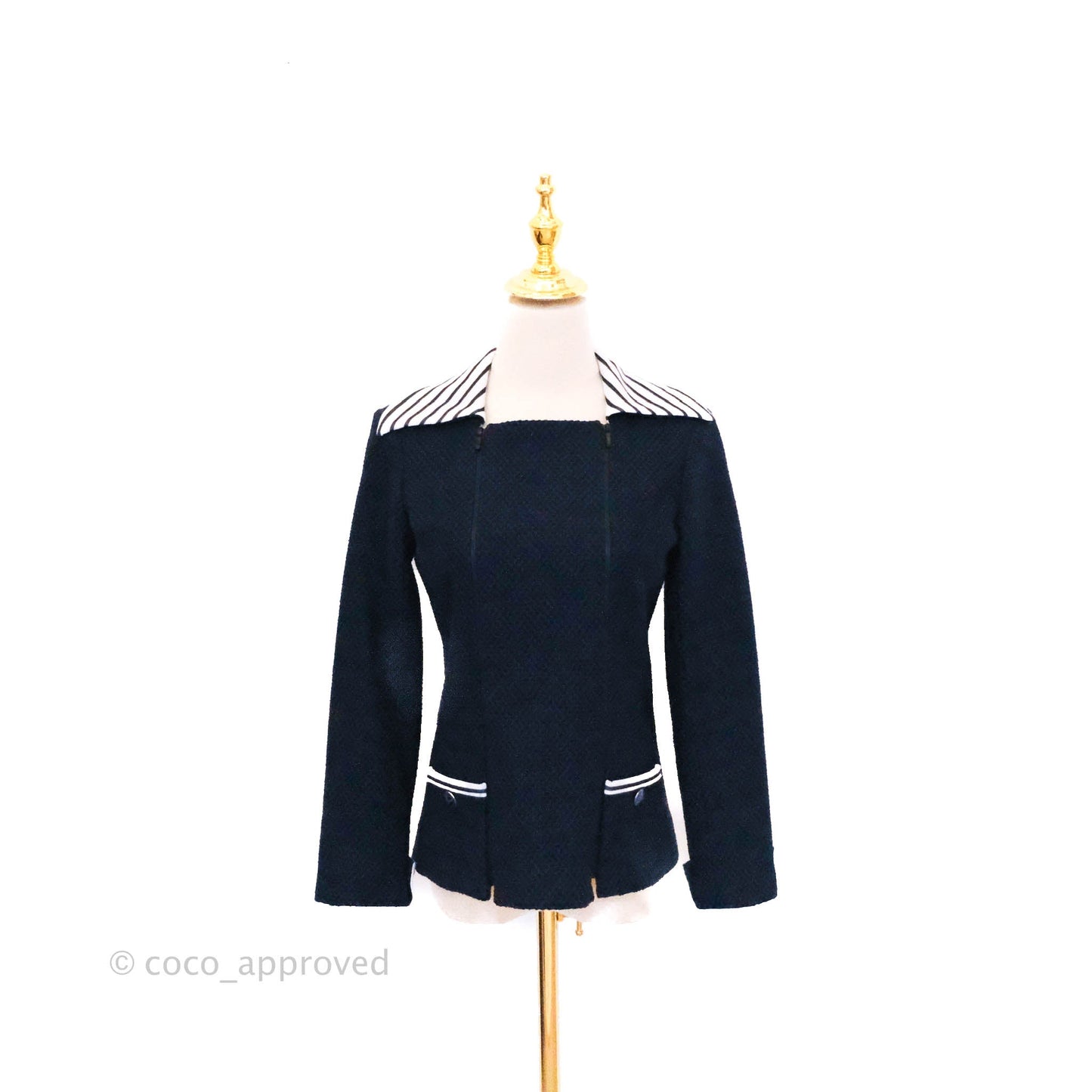 Chanel Jacket Fan Tweed Navy