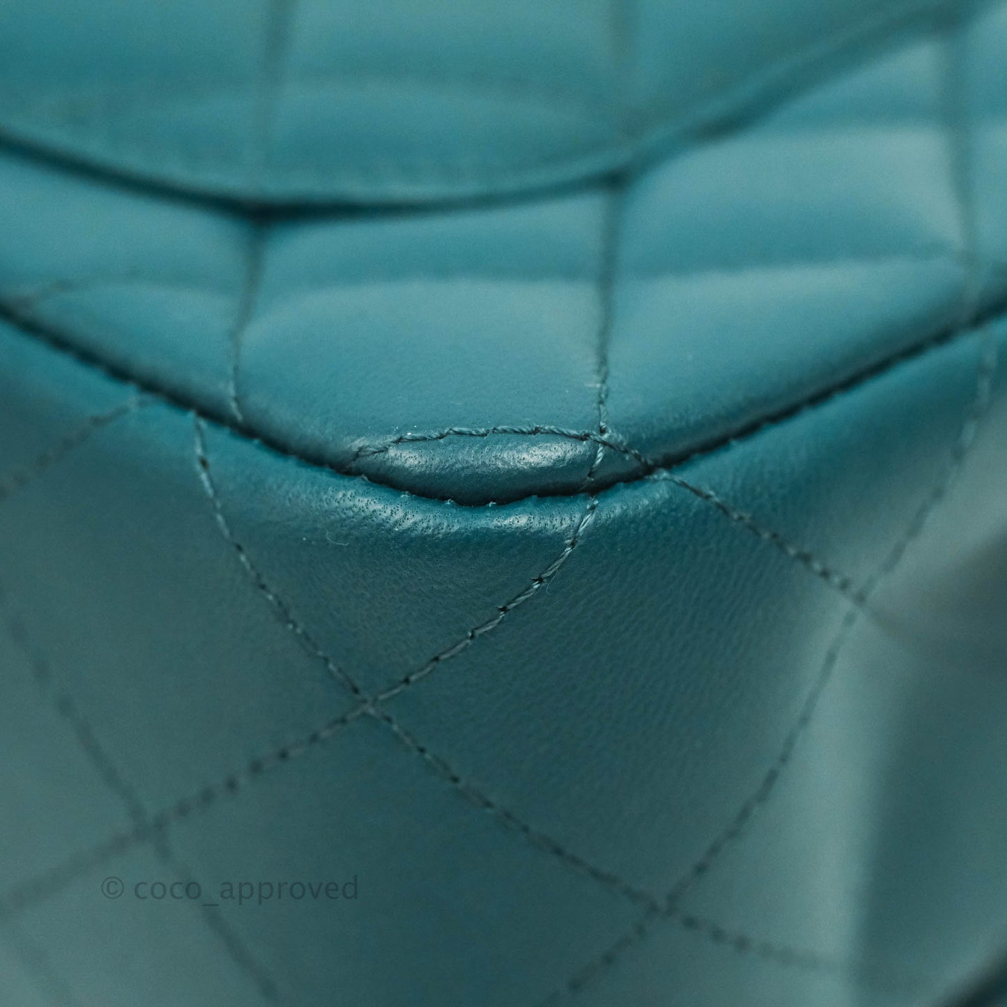 Chanel Quilted Mini Rectangular Lambskin Teal Silver Hardware