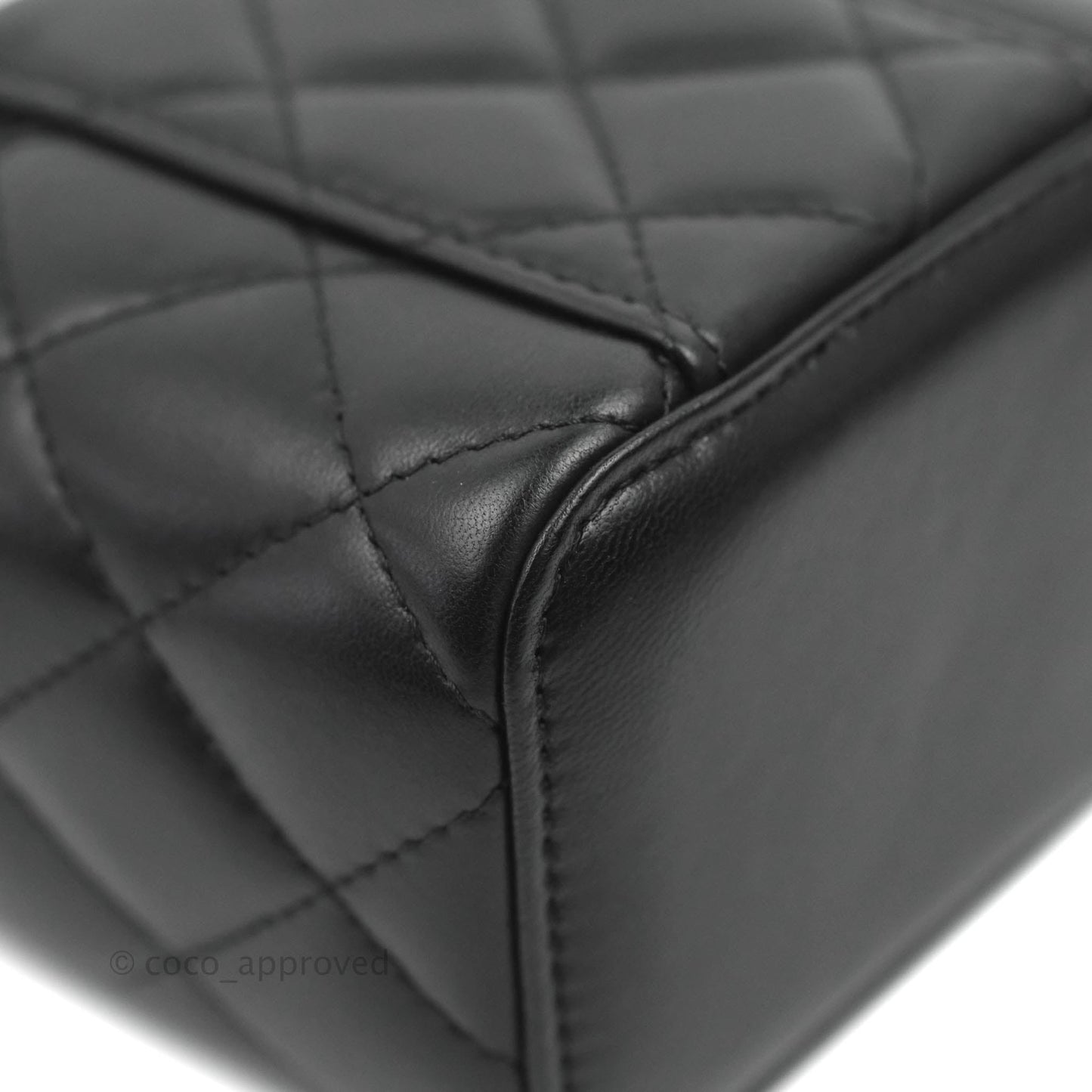Chanel Classic Mini Pearl Crush Vanity With Chain Black Lambskin Aged Gold Hardware