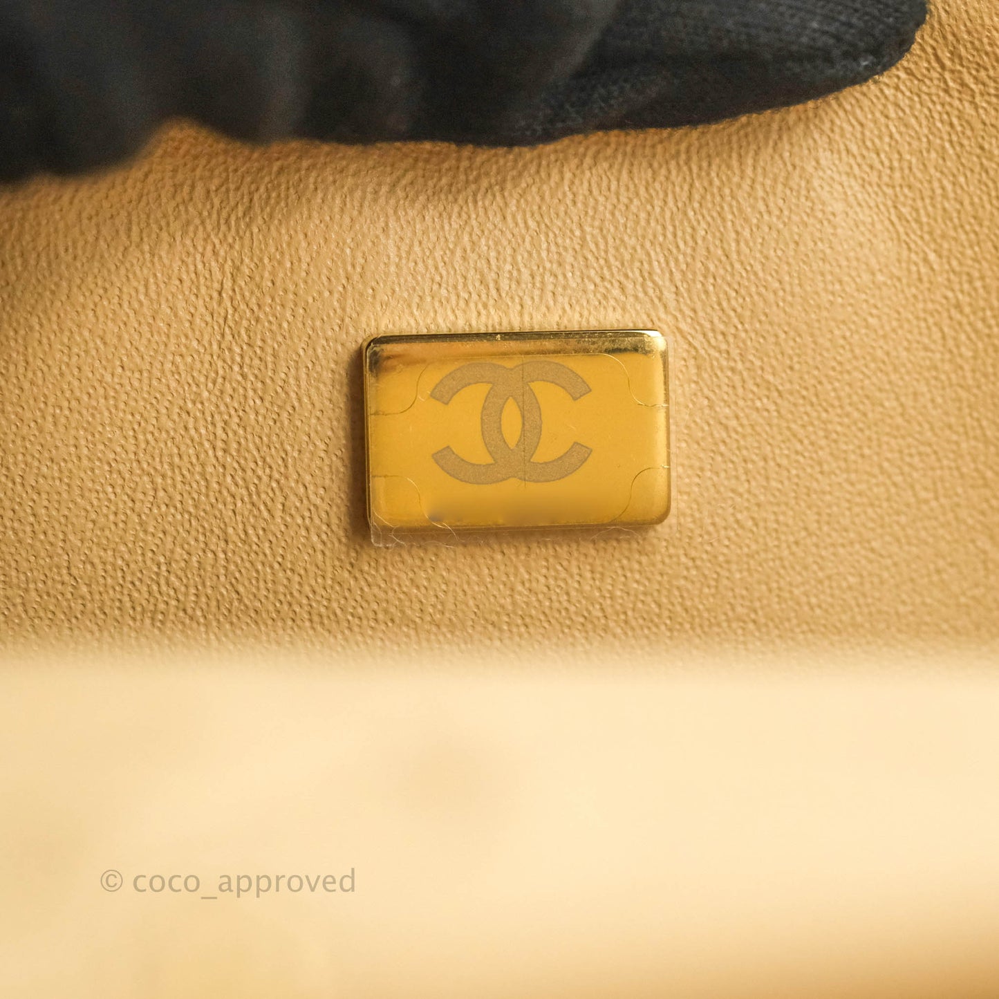 Chanel Classic M/L Medium Flap Quilted Beige Caviar Gold Hardware