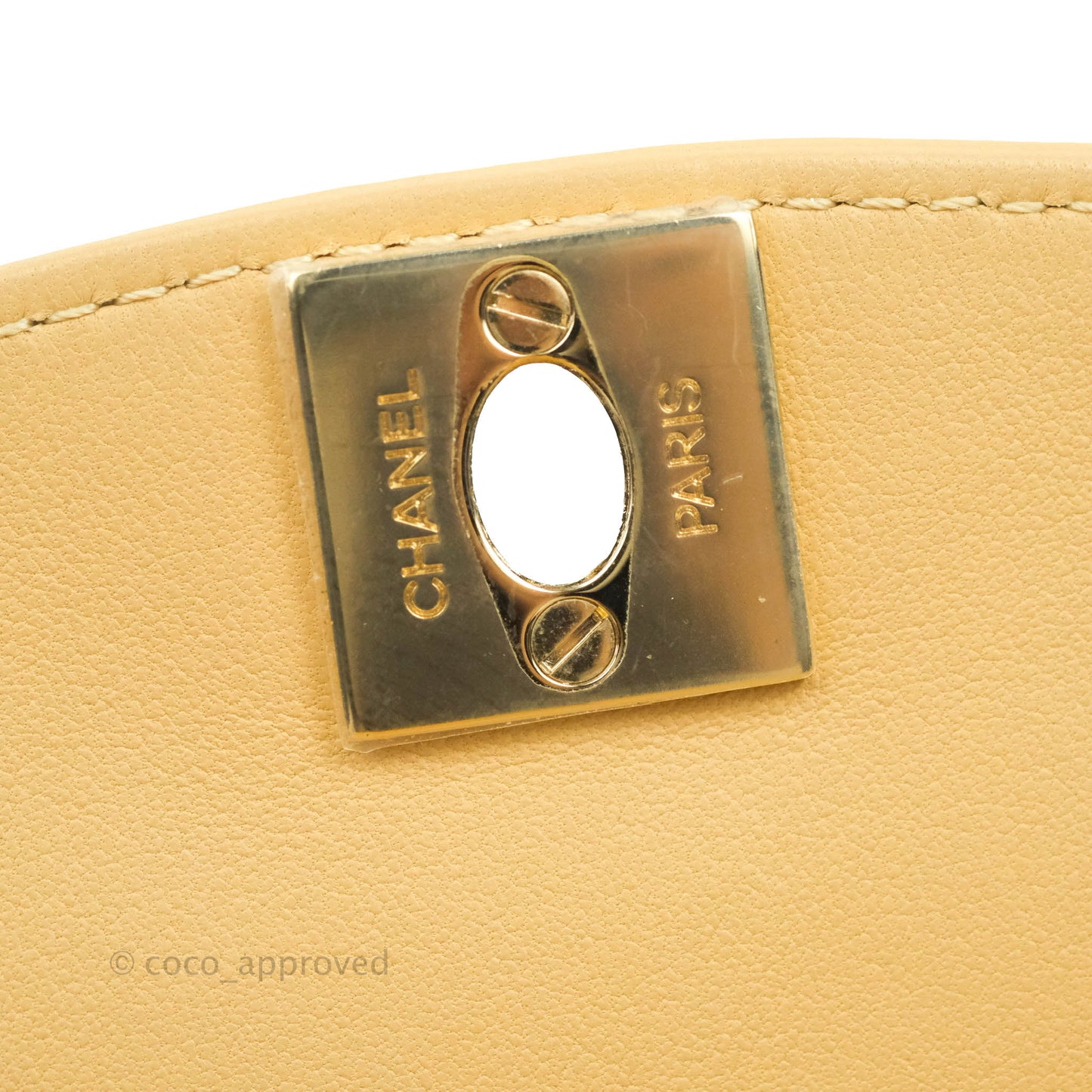 Chanel Calfskin Coco Vintage Camera Case Beige Gold Hardware