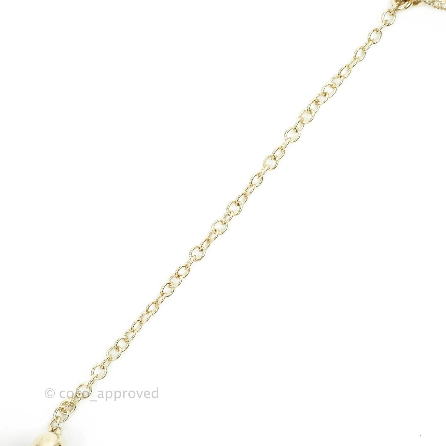 Chanel Crystal CC Earrings Ear Clip Gold Tone 22C