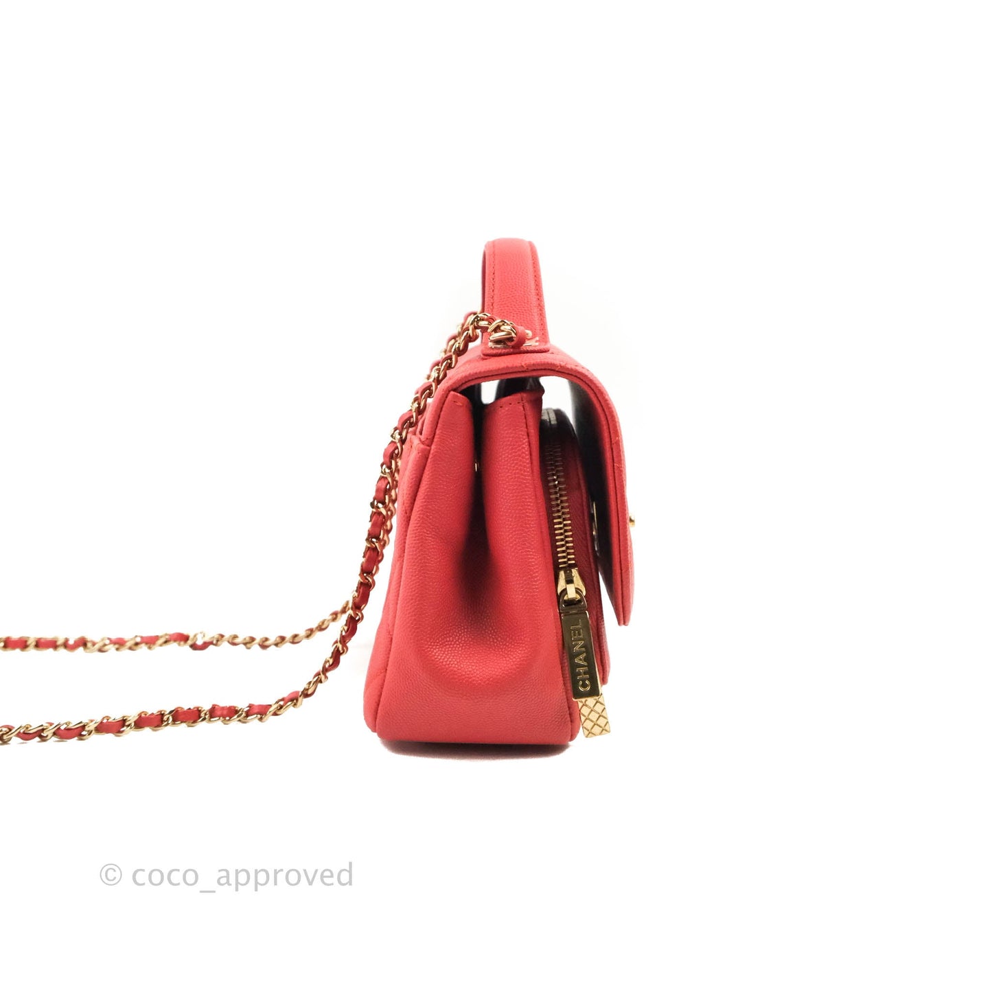 Chanel Quilted Small Business Affinity Flap Red Caviar Gold Hardware