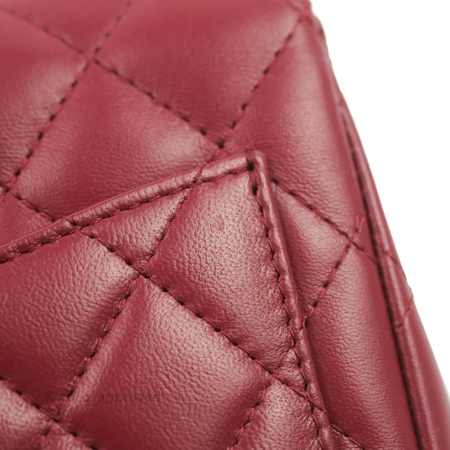 Chanel Quilted Mini Square Burgundy Lambskin Gold Hardware