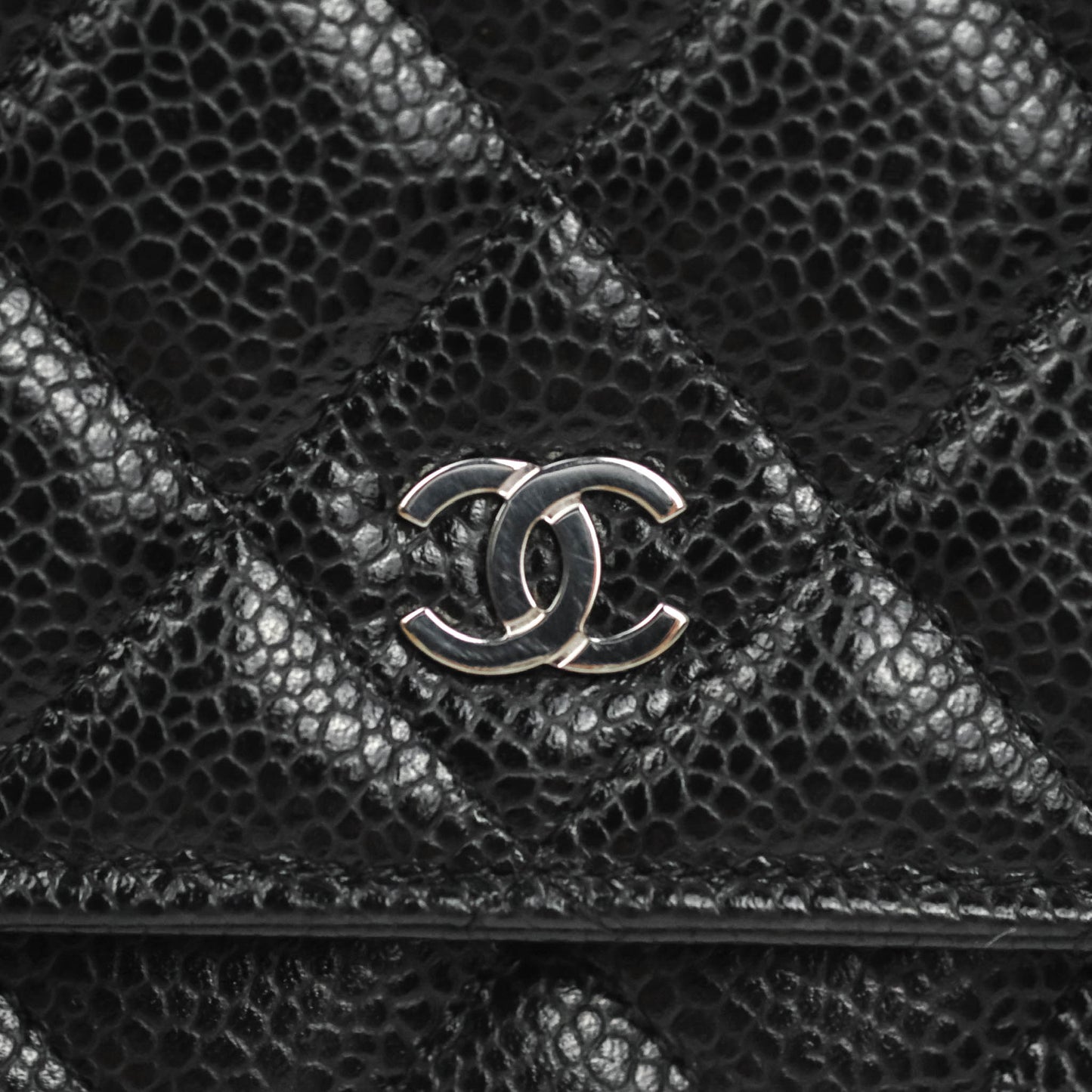 Chanel Quilted Classic WOC Black Caviar Silver Hardware