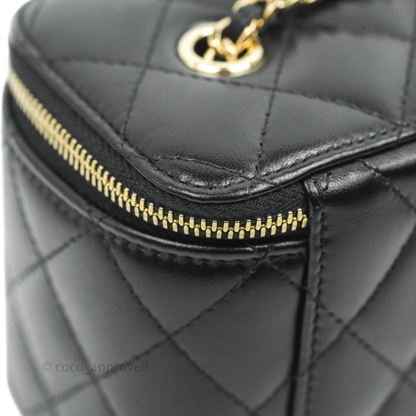 Chanel Vanity with Classic Chain Black Lambskin Gold Hardware