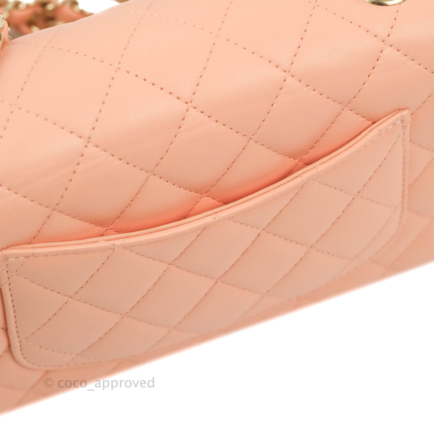 Chanel Quilted Mini Rectangular Flap Orange Clair Lambskin Gold Hardware