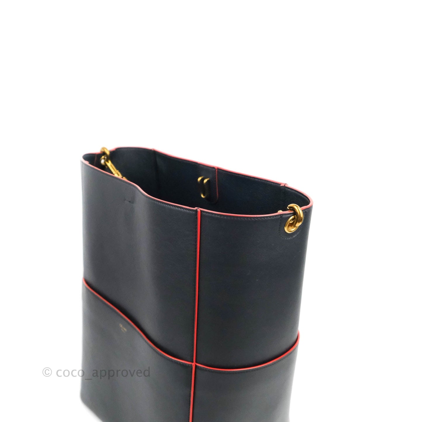 Celine Sangle Bucket Bag Navy Calfskin