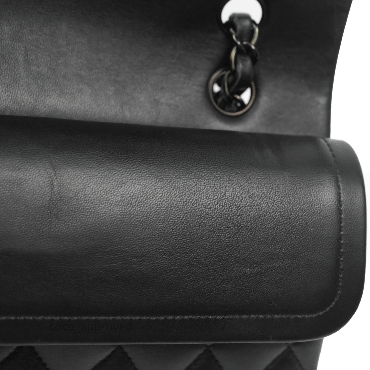 Chanel Classic Quilted M/L Medium Double Flap So Black Lambskin