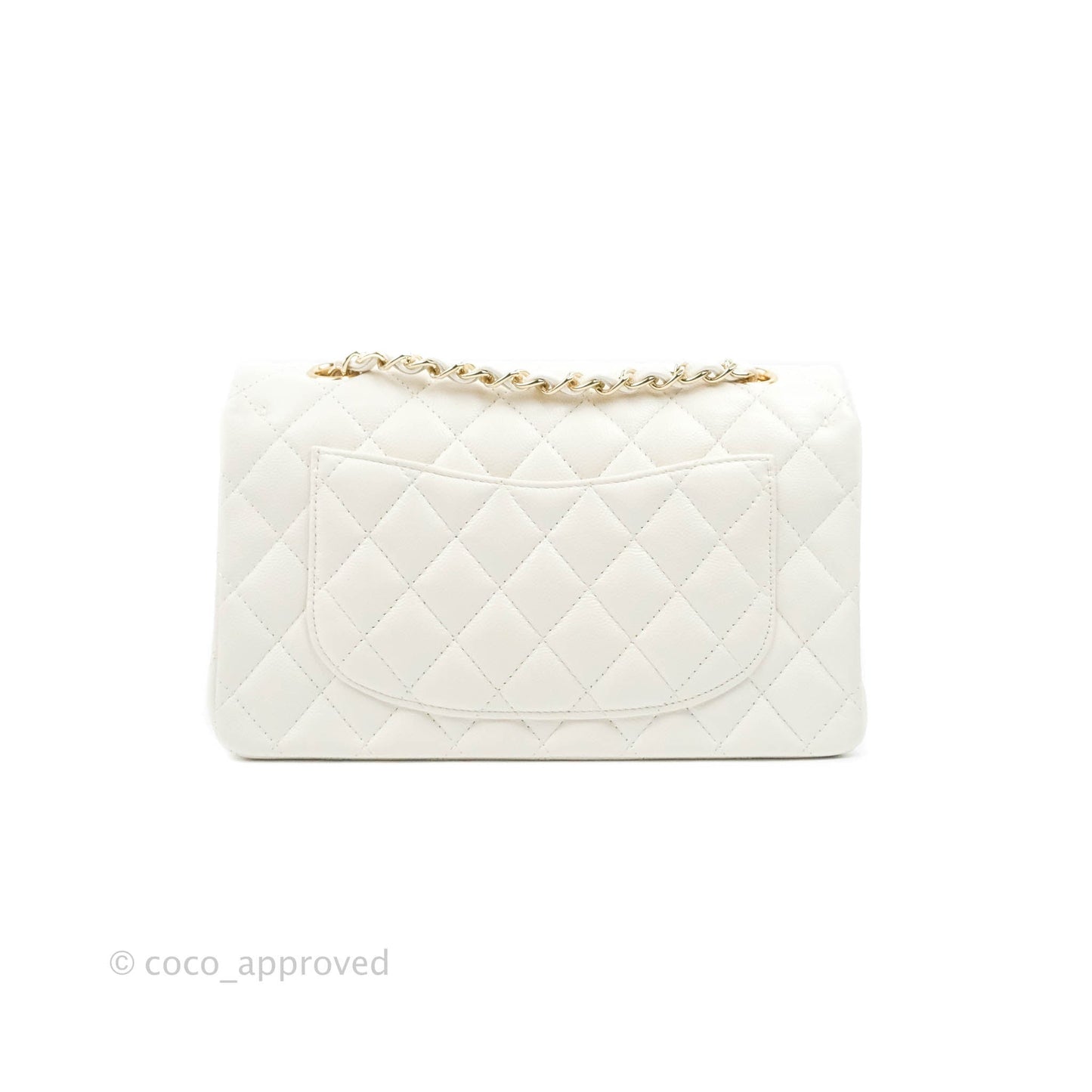Chanel Classic Small S/M Flap White Caviar Gold Hardware