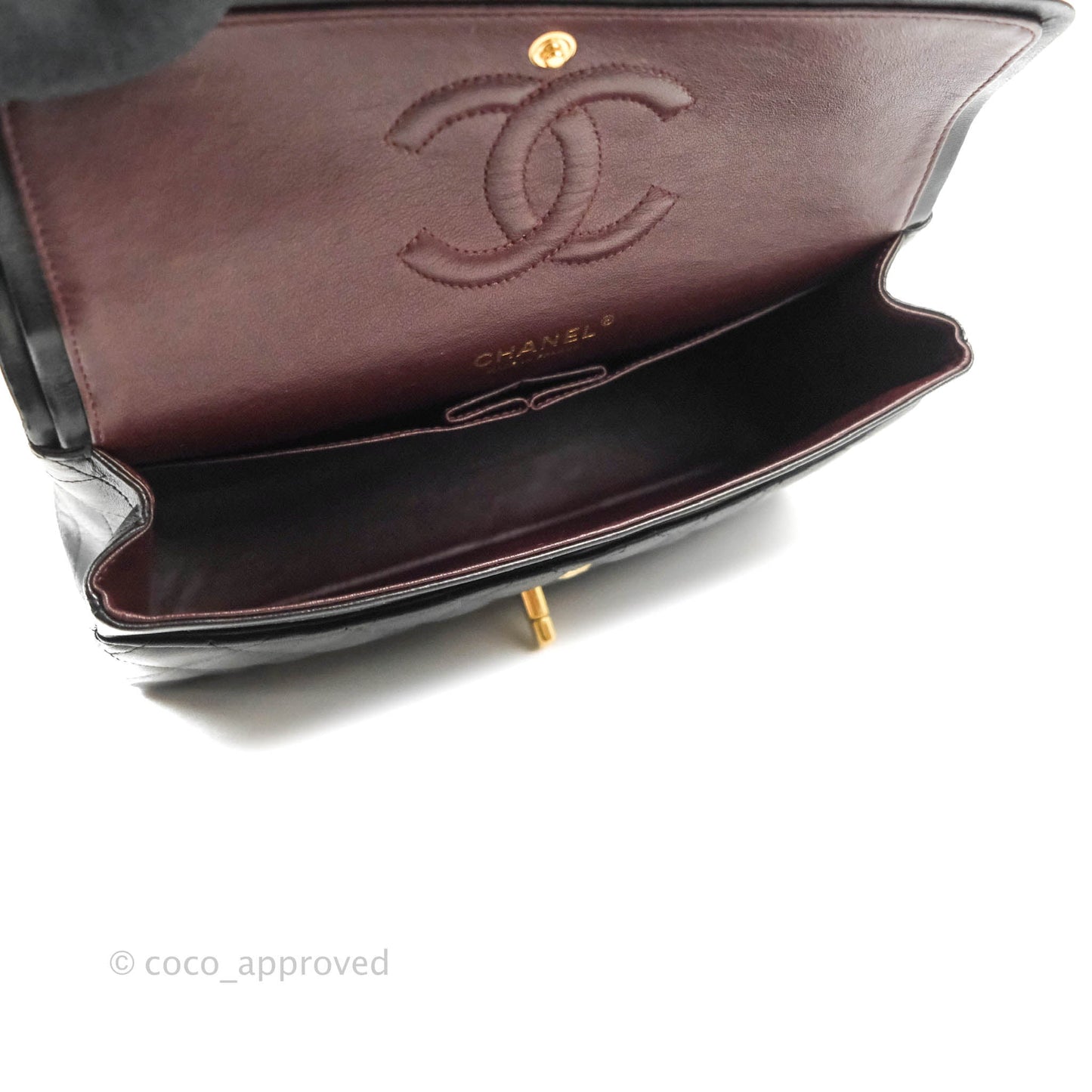 Chanel Classic M/L Medium Flap Quilted Black Lambskin Gold Hardware