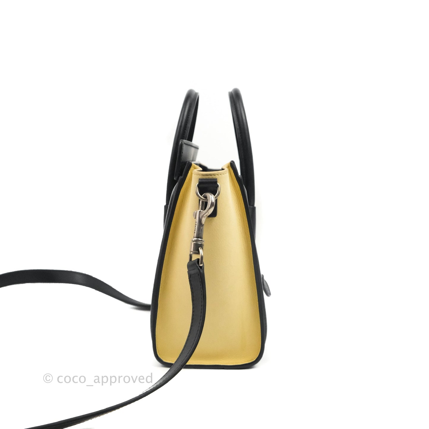 Celine Nano Luggage Bag Tricolour Light Beige/White/Black Grained Calfskin