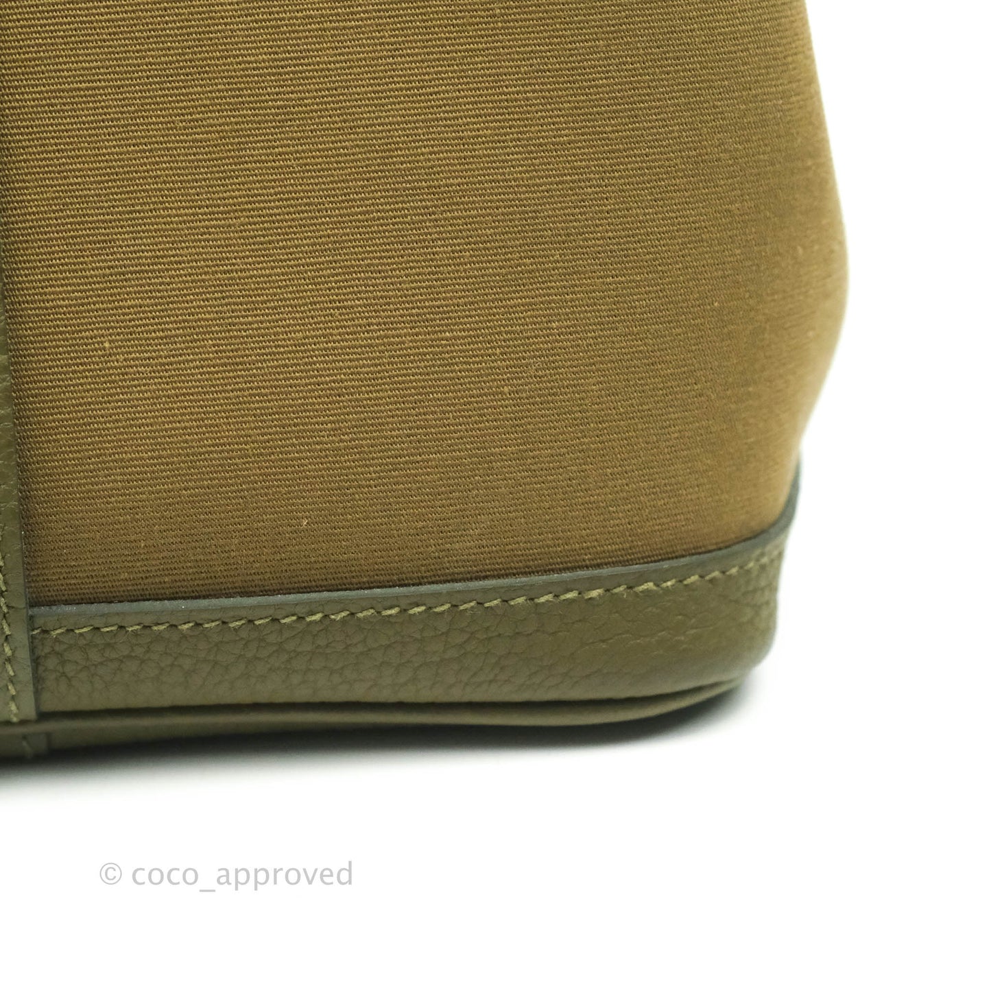 Hermès Garden Party 36 Vert Olive Canvas With Twilly & Charm