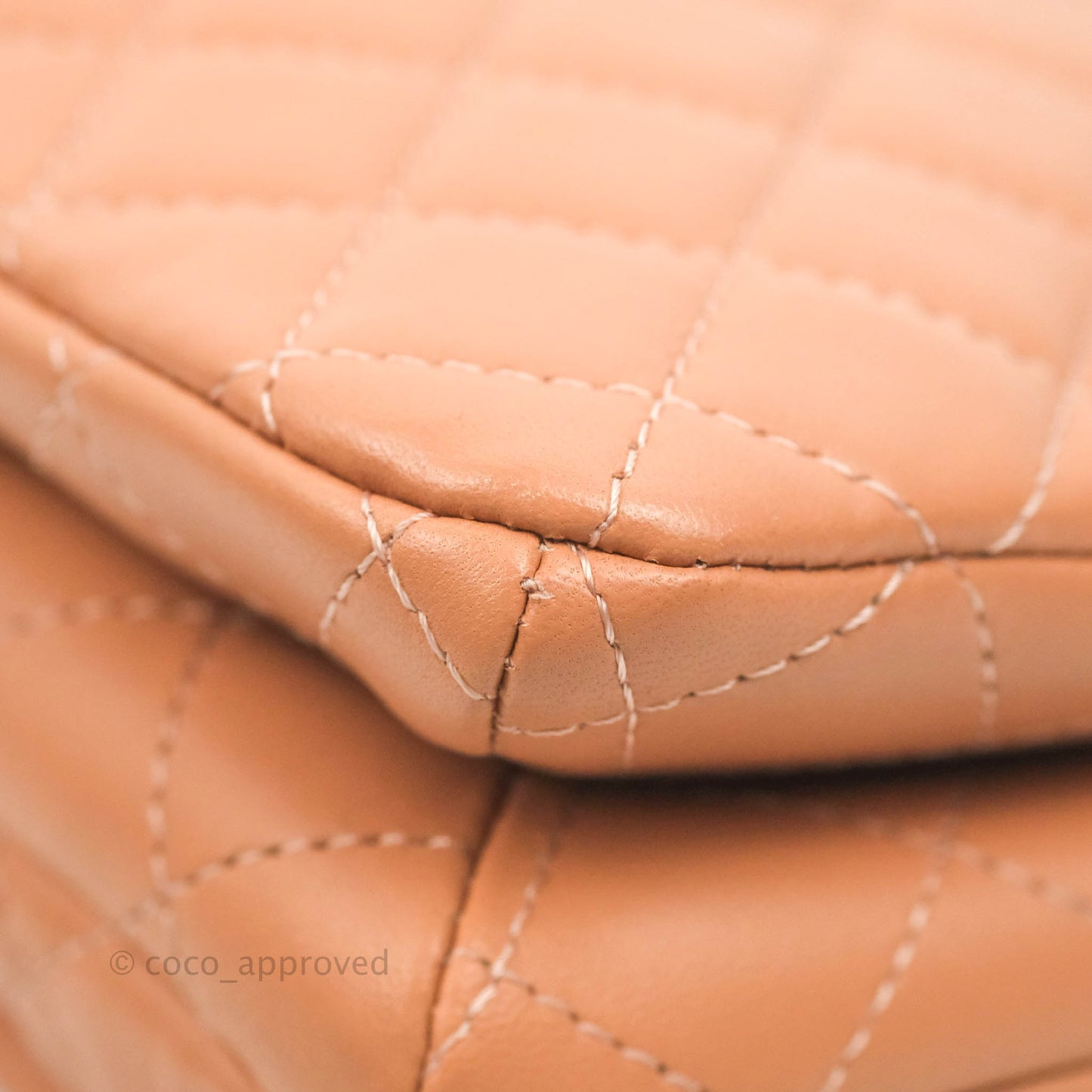 Chanel Quilted Knock On Wood Top Handle Bag Beige Pink Lambskin Gold Hardware