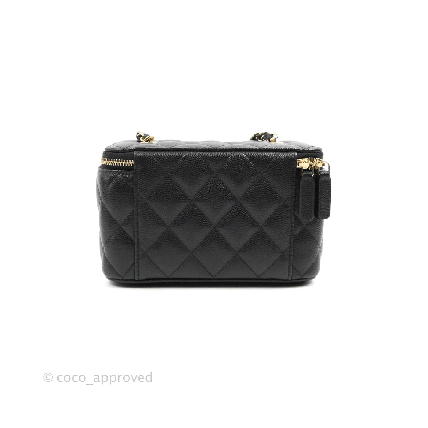 Chanel Vanity with Chain Black Caviar Gold Hardware 22S