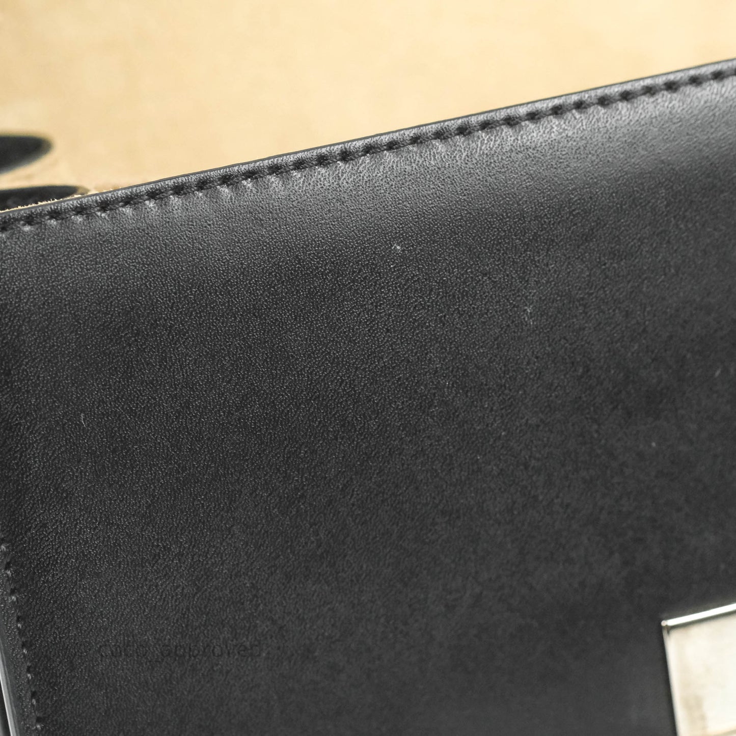 Fendi Scalloped Studded Pearl Small Kan I Shoulder Bag Black Calfskin
