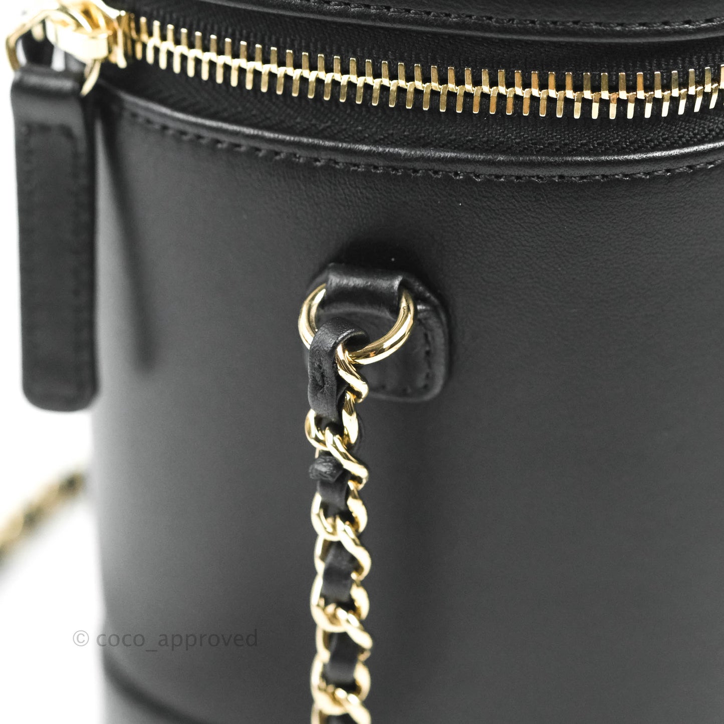 Chanel CC Mania Vanity Case Black Lambskin Gold Hardware