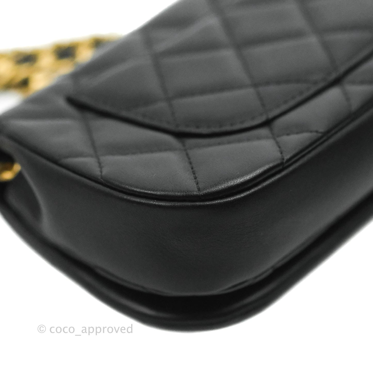 Chanel Clutch with Chain Black Calfskin Aged Gold Hardware