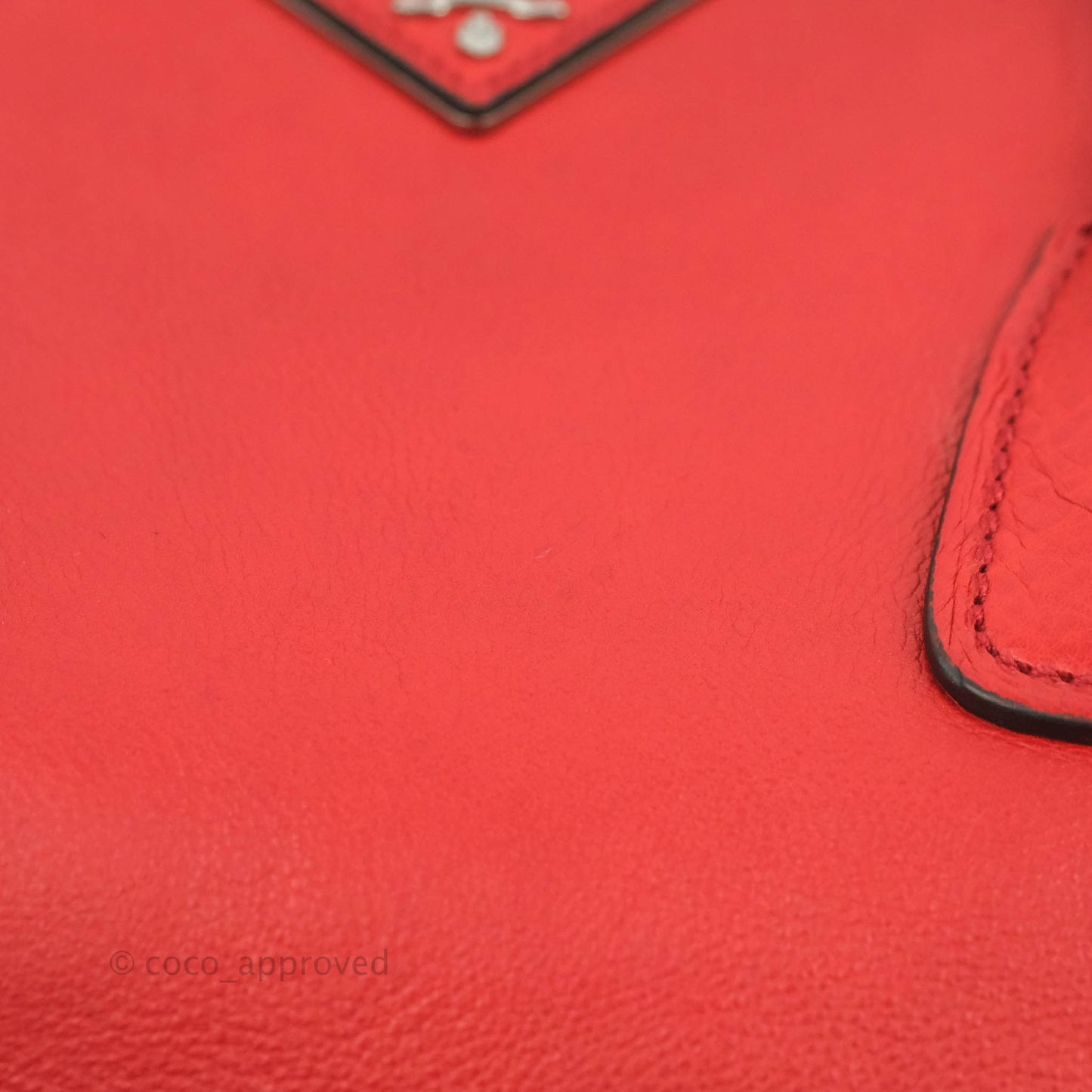 Prada Glace Calf Twin Pocket Tote Red