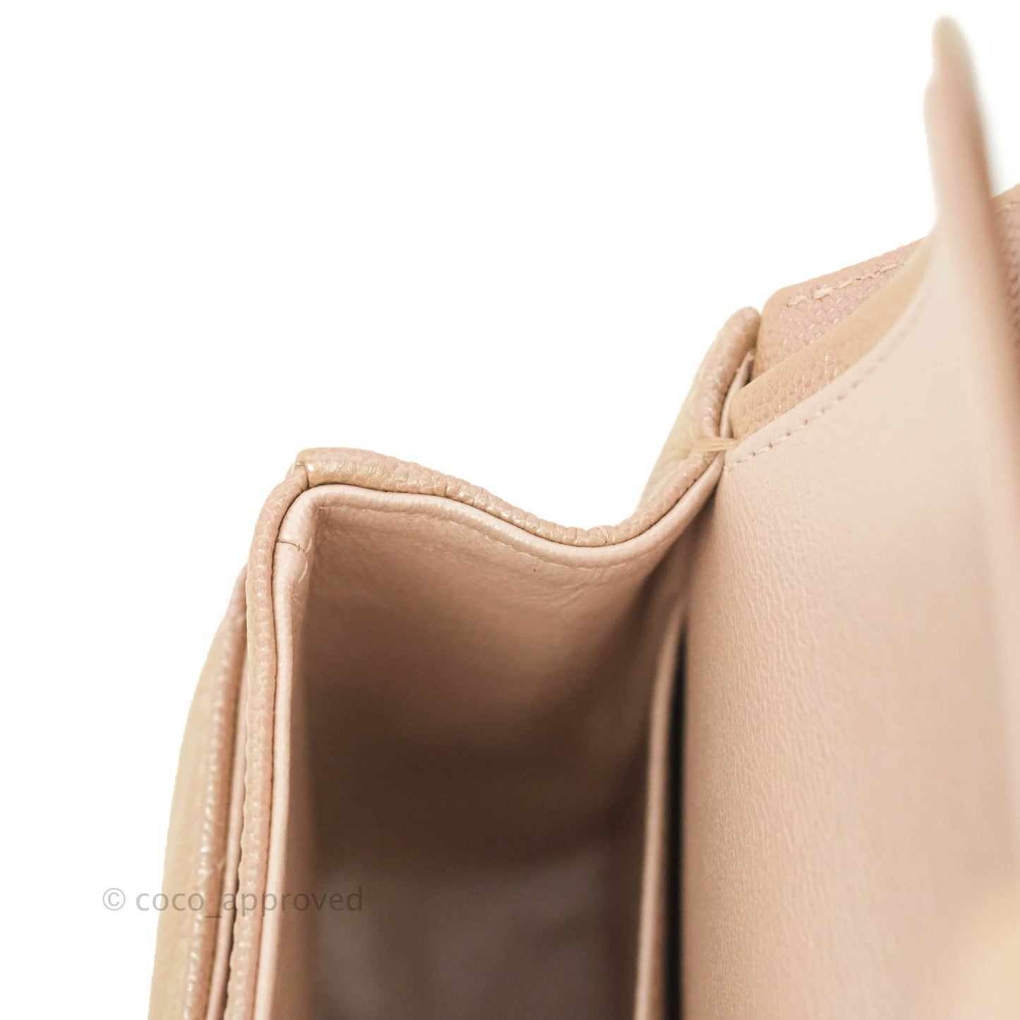 Chanel Classic M/L Medium Double Flap Iridescent Rose Gold Pink Caviar Silver Hardware 17B