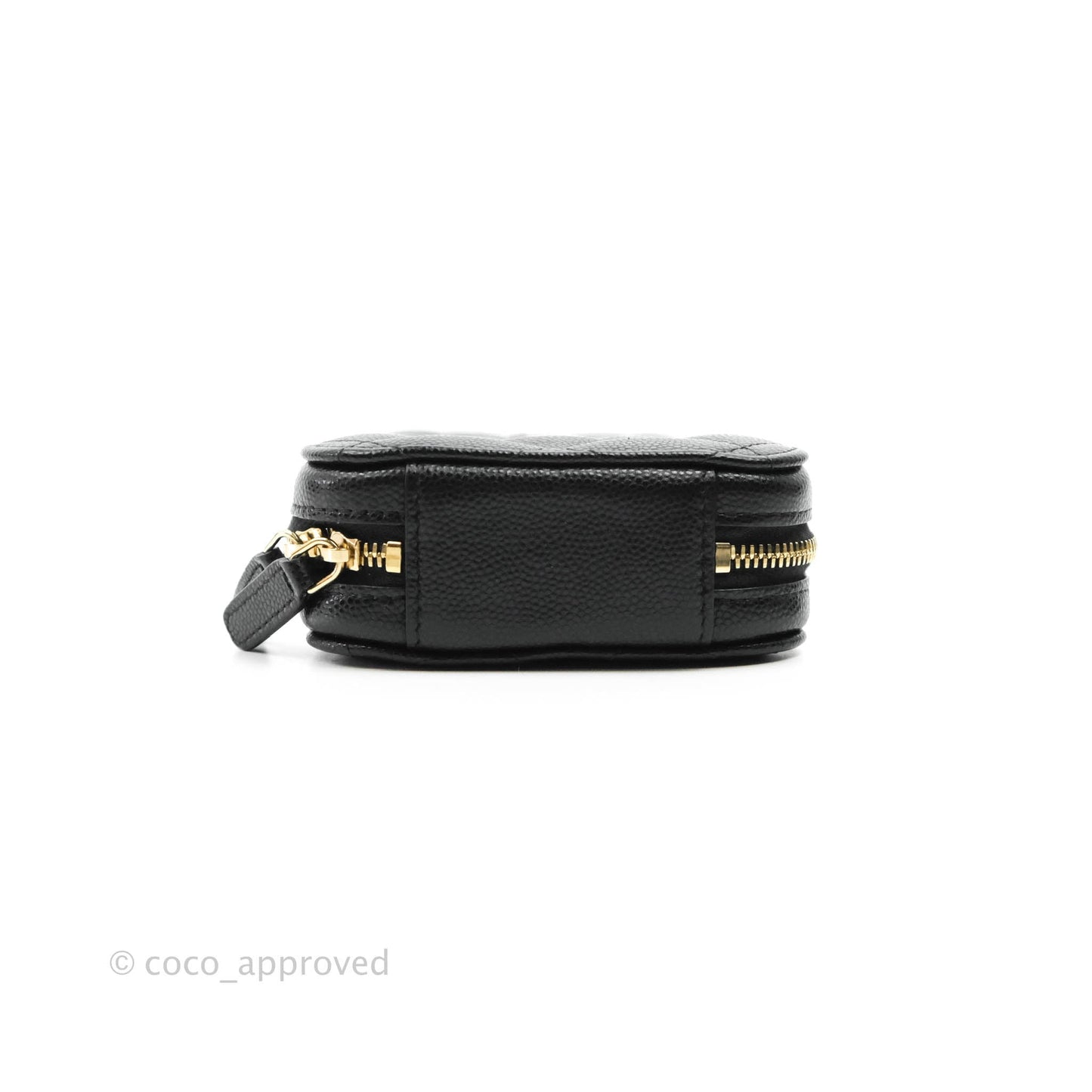 Chanel Quilted Phone Holder Black Caviar Gold Hardware