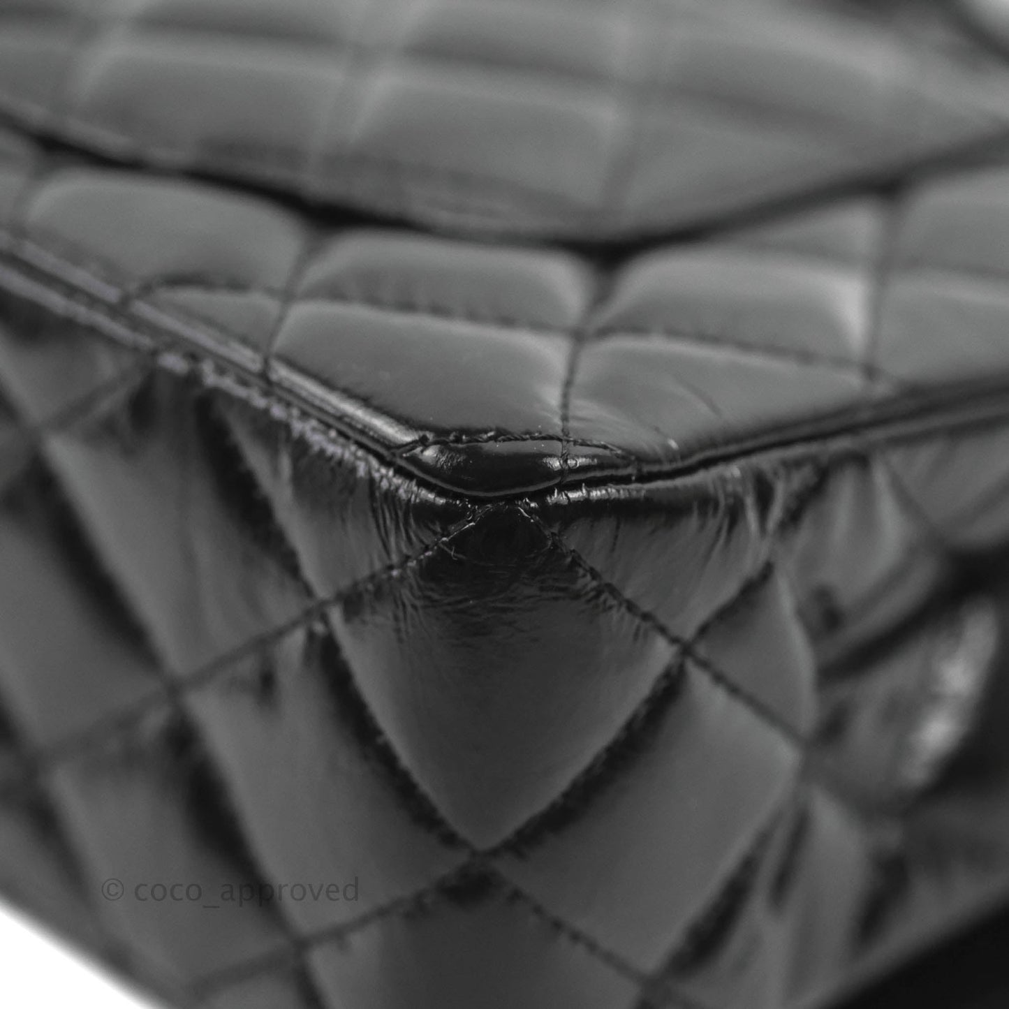 Chanel Small Classic Quilted Flap So Black Glazed Crumpled Calfskin
