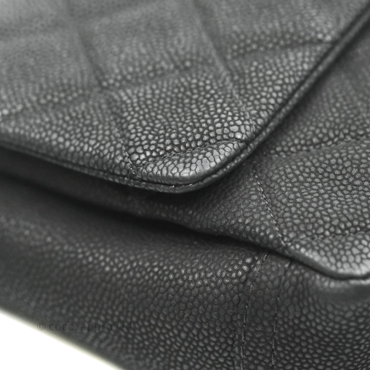 Chanel Lady Pearly Flap Bag Black Caviar Silver Hardware