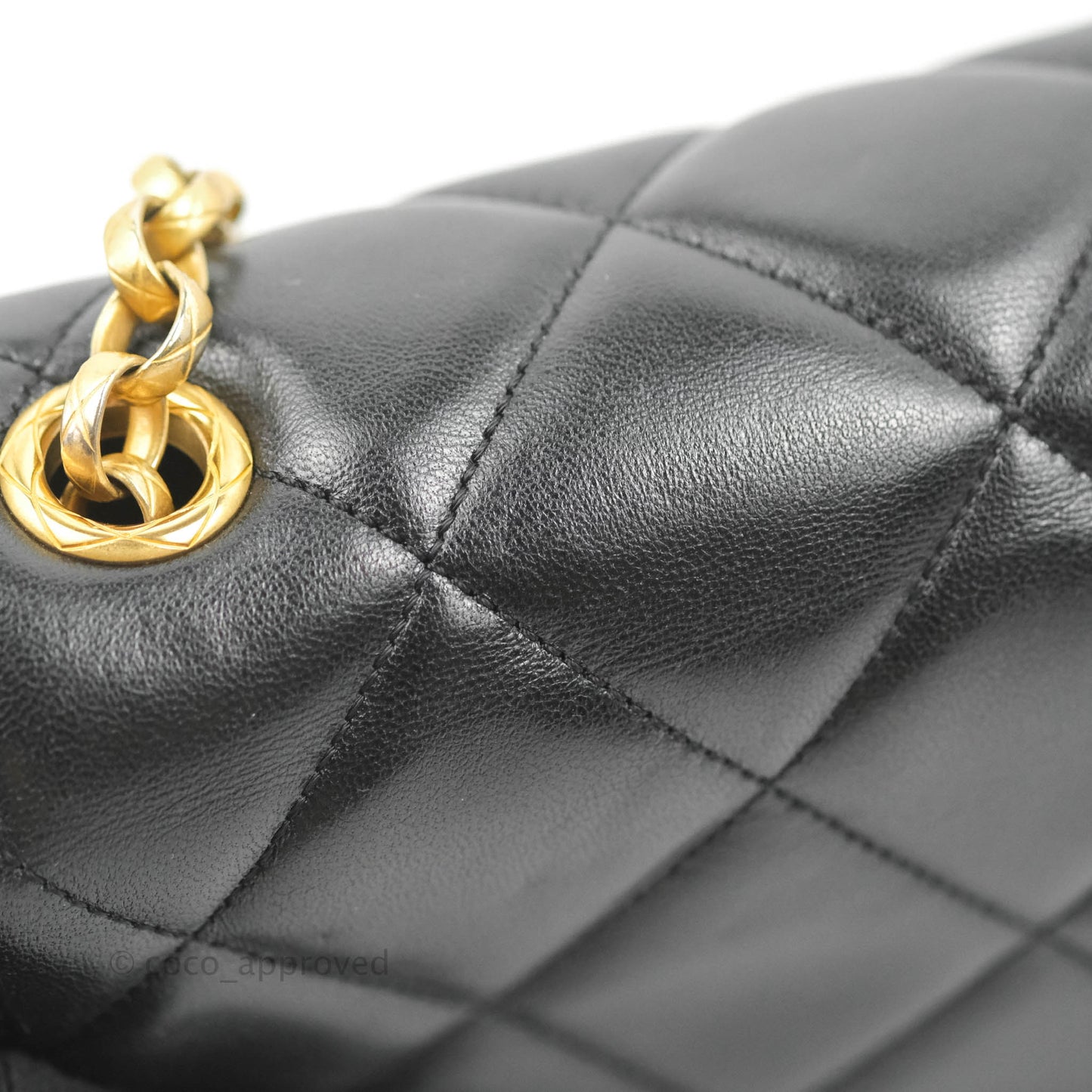 Chanel Quilted Square Flap Bijoux Chain Strap Black Aged Gold Hardware