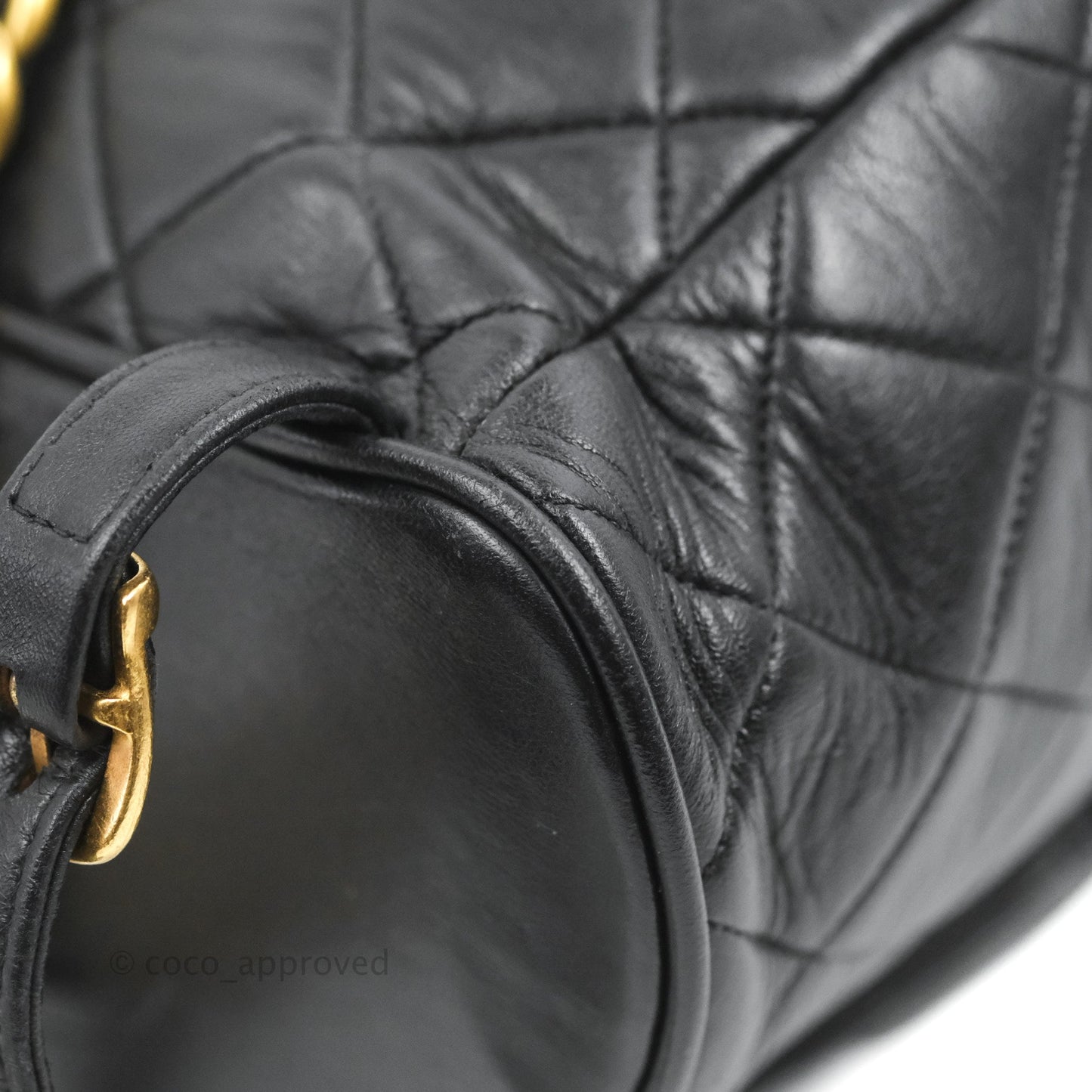 Chanel Vintage CC Duma Backpack Black Lambskin 24K Gold Hardware