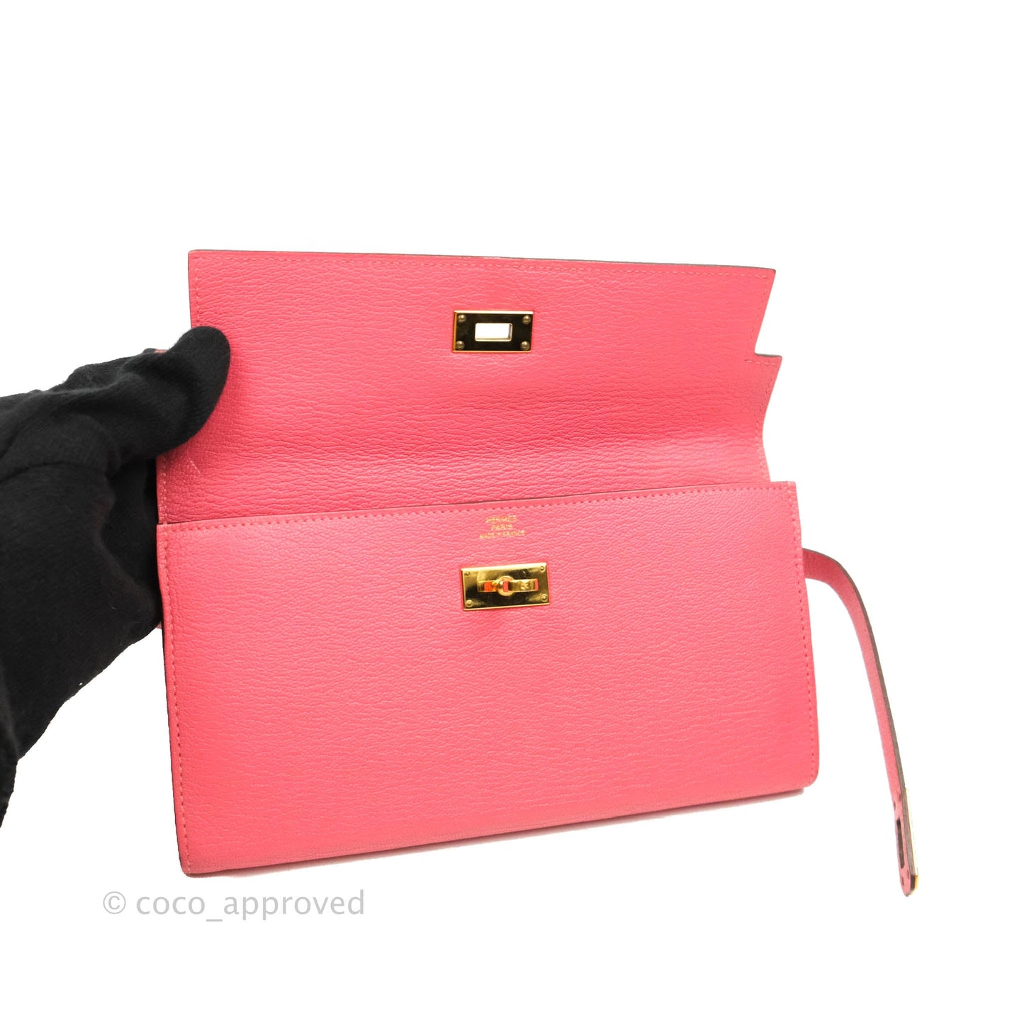 Hermès Kelly Wallet Rose Lipstick Chevre Gold Hardware