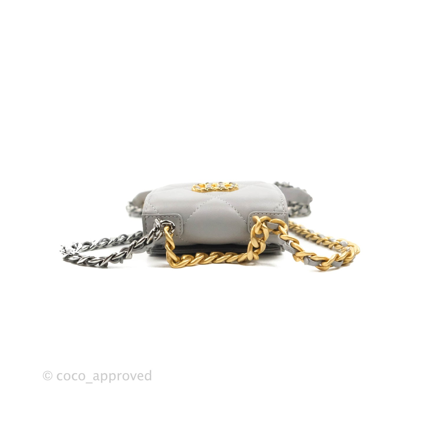 Chanel 19 Phone Holder Grey Mixed Hardware