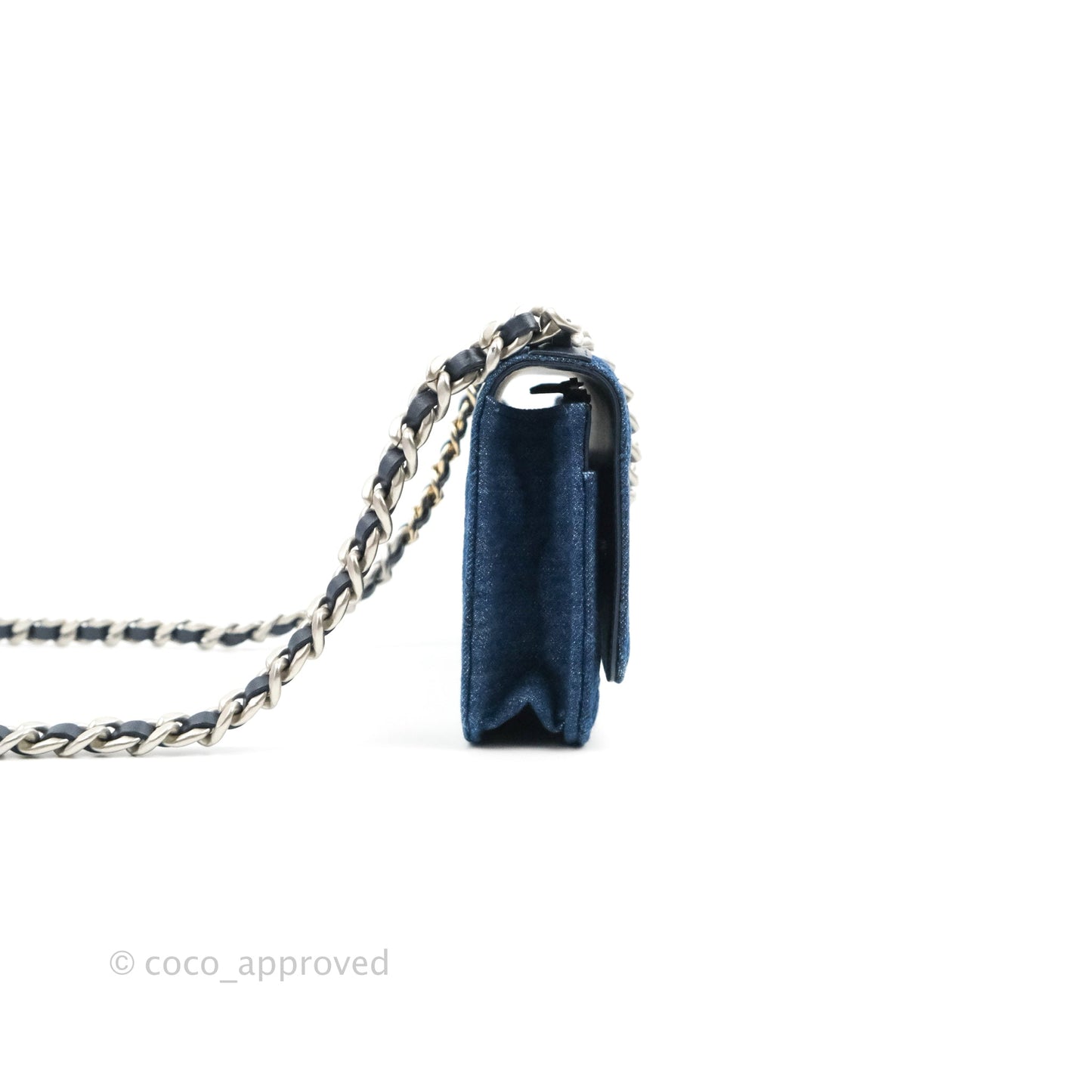 Chanel 19 Wallet on Chain WOC Blue Denim Mixed Hardware