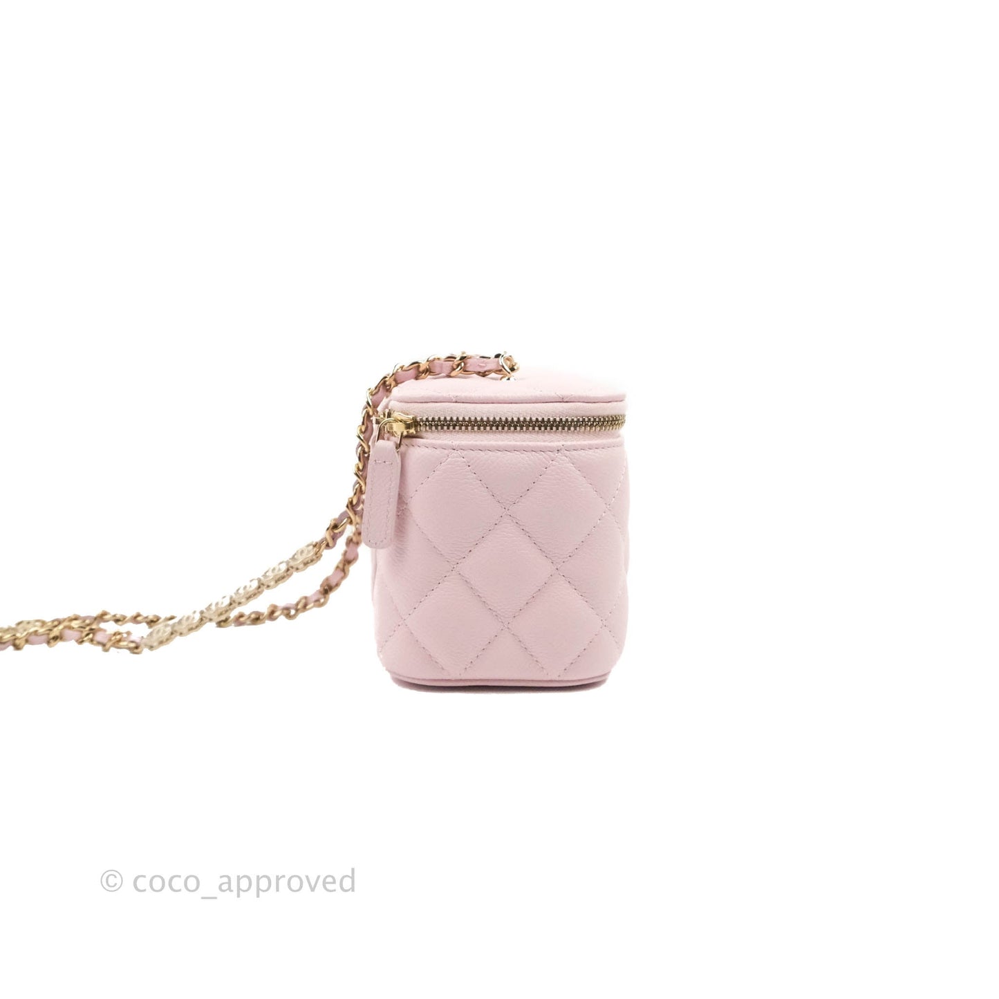 Chanel Vanity with Chain Light Pink Caviar Gold Hardware