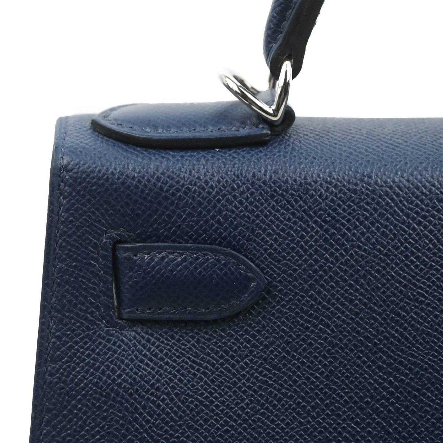 Hermès Kelly 28 Blue Epsom Palladium Hardware "Letter" Collection Limited Edition