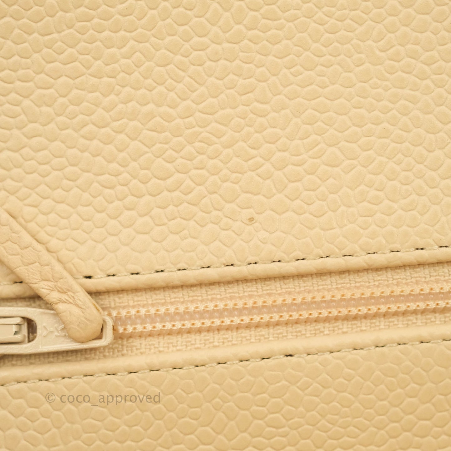 Chanel Classic M/L Medium Flap Quilted Beige Caviar Gold Hardware